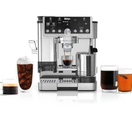 Luxe Café Pro Series, Espresso Machine, Drip Coffee, Cold Brew, Hot Water, Integrated Tamper, Built-in Grinder, Hands-Free Frother for Cappuccinos, Lattes, Americanos, Dairy or Non-Dairy